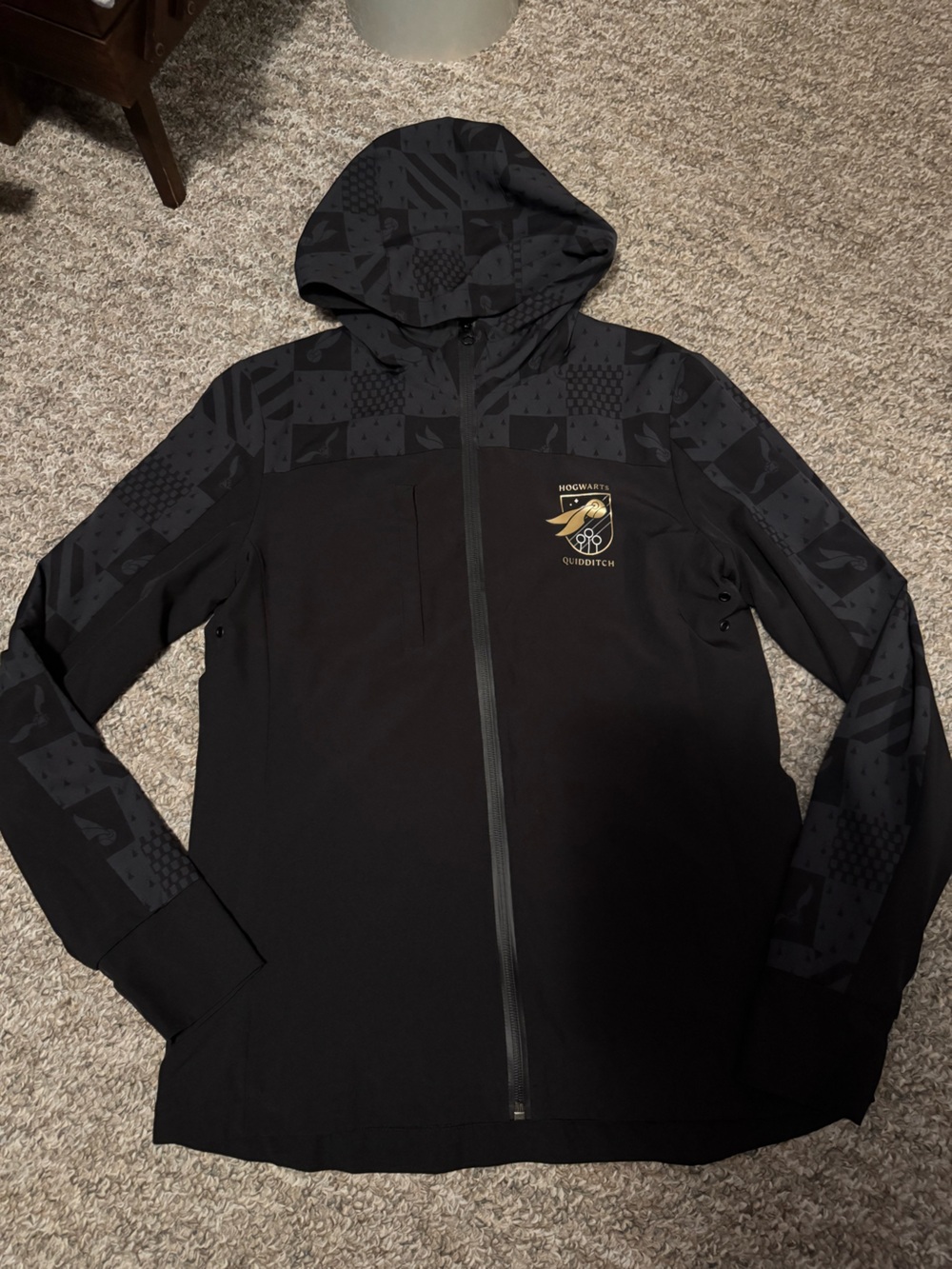Harry Potter Quidditch Women’s Hooded Black Track Jacket size small